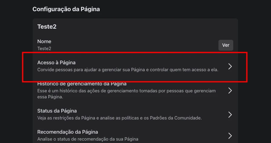 dar acesso de administrador em pagina do facebook